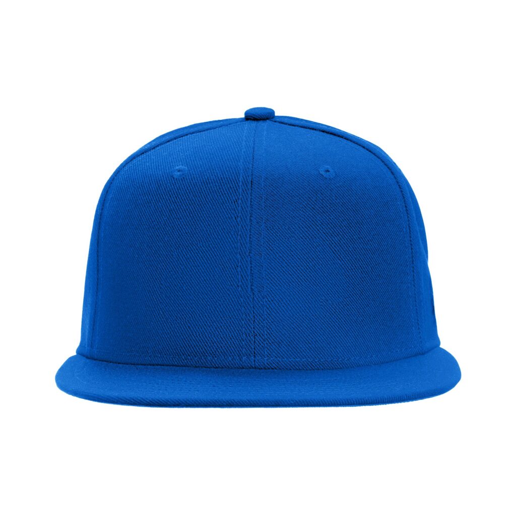 template for your design blank blue baseball cap isolated on white background with clipping path
